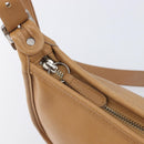Coach Shoulder Bag Leather Beige Silver Auth 211975-15