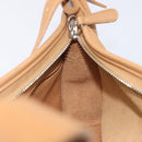 Coach Shoulder Bag Leather Beige Silver Auth 211975-18