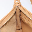 Coach Shoulder Bag Leather Beige Silver Auth 211975-19