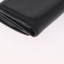 Christian Dior Trifold Wallet Leather Black Gold Auth 211978A-10