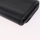 Christian Dior Trifold Wallet Leather Black Gold Auth 211978A-11