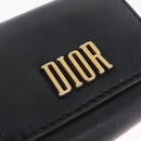 Christian Dior Trifold Wallet Leather Black Gold Auth 211978A-12