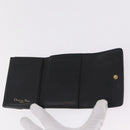 Christian Dior Trifold Wallet Leather Black Gold Auth 211978A-13