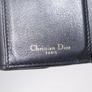 Christian Dior Trifold Wallet Leather Black Gold Auth 211978A-14