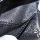Christian Dior Trifold Wallet Leather Black Gold Auth 211978A-23