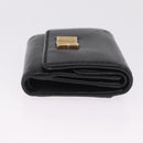 Christian Dior Trifold Wallet Leather Black Gold Auth 211978A-4