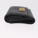 Christian Dior Trifold Wallet Leather Black Gold Auth 211978A-5
