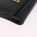 Christian Dior Trifold Wallet Leather Black Gold Auth 211978A-8