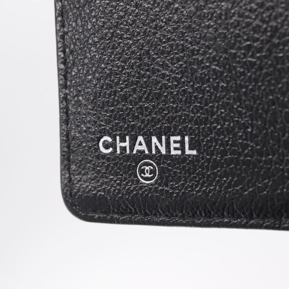 CHANEL Bicolore Long Wallet Leather Purple Silver CC Auth 211981V