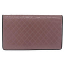 CHANEL Bicolore Long Wallet Leather Purple Silver CC Auth 211981V-3