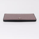 CHANEL Bicolore Long Wallet Leather Purple Silver CC Auth 211981V-7