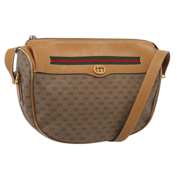 GUCCI Micro GG Supreme Web Sherry Line Bag PVC Beige 001 123 0918 Auth 211984
