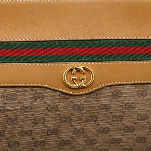 GUCCI Micro GG Supreme Web Sherry Line Bag PVC Beige 001 123 0918 Auth 211984