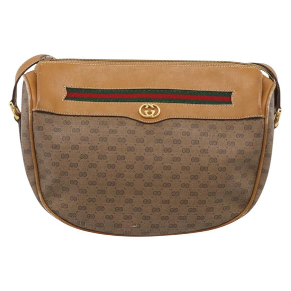 GUCCI Micro GG Supreme Web Sherry Line Bag PVC Beige 001 123 0918 Auth 211984