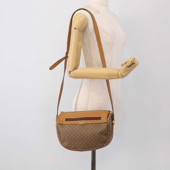 GUCCI Micro GG Supreme Web Sherry Line Bag PVC Beige 001 123 0918 Auth 211984