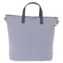 PRADA Hand Bag Canvas 2way Blue Silver Auth 211986A-3