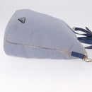 PRADA Hand Bag Canvas 2way Blue Silver Auth 211986A-4