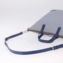 PRADA Hand Bag Canvas 2way Blue Silver Auth 211986A-9