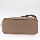 HERMES Cabak PM Hand Bag Canvas 2way Beige Silver Auth 211992-11