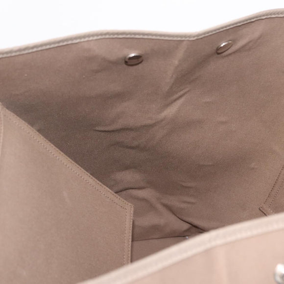 HERMES Cabak PM Hand Bag Canvas 2way Beige Silver Auth 211992