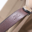 HERMES Cabak PM Hand Bag Canvas 2way Beige Silver Auth 211992-22