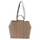 HERMES Cabak PM Hand Bag Canvas 2way Beige Silver Auth 211992-3