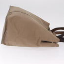HERMES Cabak PM Hand Bag Canvas 2way Beige Silver Auth 211992-4