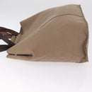 HERMES Cabak PM Hand Bag Canvas 2way Beige Silver Auth 211992-5