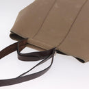 HERMES Cabak PM Hand Bag Canvas 2way Beige Silver Auth 211992-6