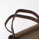 HERMES Cabak PM Hand Bag Canvas 2way Beige Silver Auth 211992-8