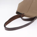 HERMES Cabak PM Hand Bag Canvas 2way Beige Silver Auth 211992-9