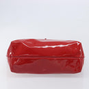 Salvatore Ferragamo Gancini Tote Bag Patent Leather Red Gold Auth 211993-10