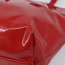 Salvatore Ferragamo Gancini Tote Bag Patent Leather Red Gold Auth 211993-11