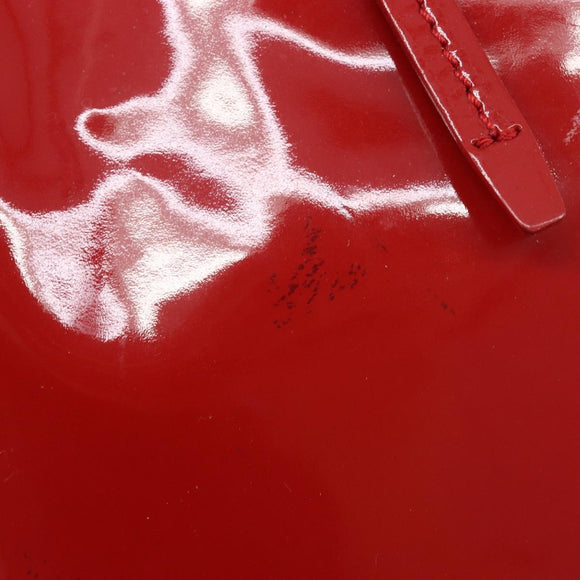Salvatore Ferragamo Gancini Tote Bag Patent Leather Red Gold Auth 211993