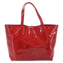 Salvatore Ferragamo Gancini Tote Bag Patent Leather Red Gold Auth 211993-3