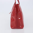 Salvatore Ferragamo Gancini Tote Bag Patent Leather Red Gold Auth 211993-5