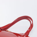 Salvatore Ferragamo Gancini Tote Bag Patent Leather Red Gold Auth 211993-9
