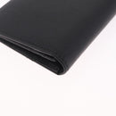 PRADA Long Wallet Safiano Leather Black Silver Auth 211994A-11