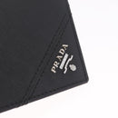 PRADA Long Wallet Safiano Leather Black Silver Auth 211994A-12