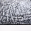 PRADA Long Wallet Safiano Leather Black Silver Auth 211994A-14