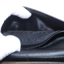 PRADA Long Wallet Safiano Leather Black Silver Auth 211994A-18