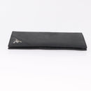 PRADA Long Wallet Safiano Leather Black Silver Auth 211994A-4
