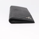 PRADA Long Wallet Safiano Leather Black Silver Auth 211994A-7
