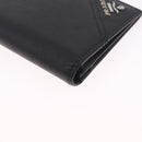 PRADA Long Wallet Safiano Leather Black Silver Auth 211994A-8