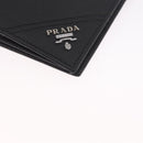 PRADA Long Wallet Safiano Leather Black Silver Auth 211994A-9