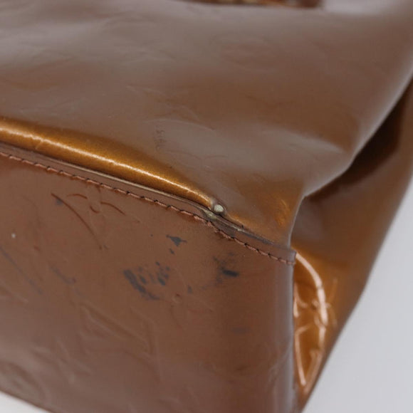 LOUIS VUITTON Monogram Vernis Reade PM Hand Bag Bronze M91146 LV Auth 211997