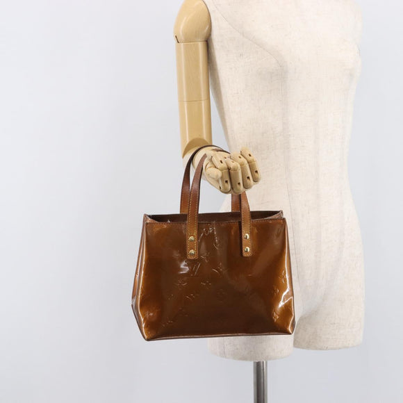 LOUIS VUITTON Monogram Vernis Reade PM Hand Bag Bronze M91146 LV Auth 211997