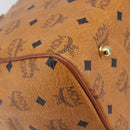 MCM Logogram Vicetos Boston Bag PVC Leather Brown Gold Auth 212001A-12