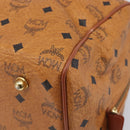 MCM Logogram Vicetos Boston Bag PVC Leather Brown Gold Auth 212001A-13