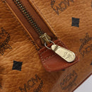 MCM Logogram Vicetos Boston Bag PVC Leather Brown Gold Auth 212001A-17
